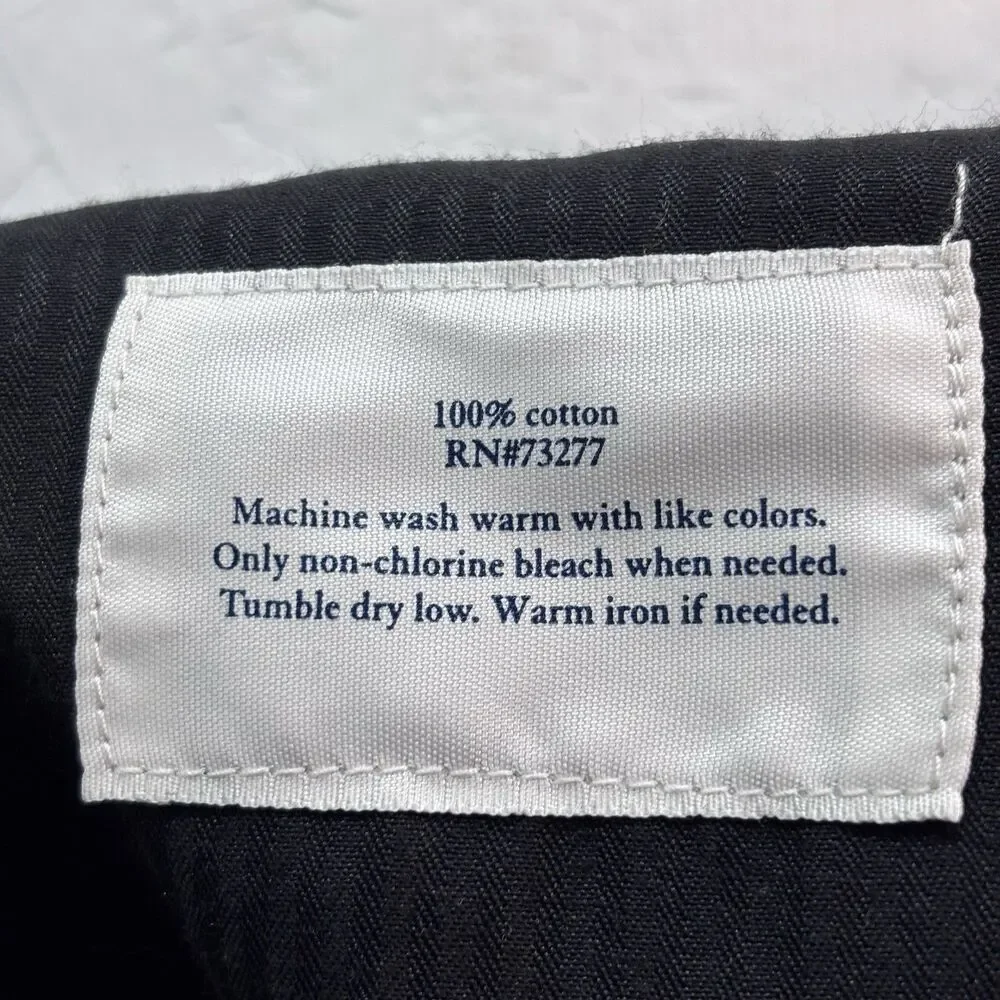 Croft & Barrow Men Dress Pants 50x30 Black(Caviar)Flat Front No Iron 100% Cotton